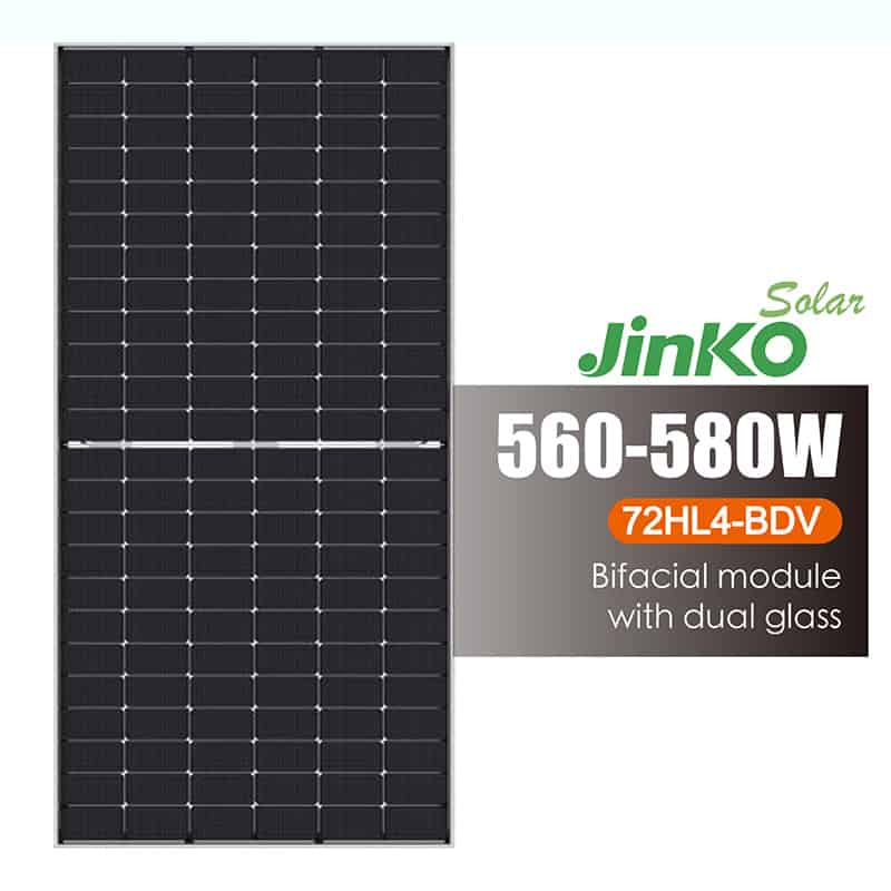 Panouri fotovoltaice bifaciale 580W - Jinko Solar Tiger Neo 72HL4-BDV 560-580W cu sticla dubla